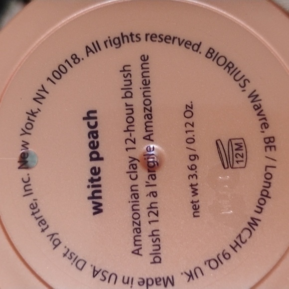3/$30 NIB tarte Amazonian Clay 12 Hour Blush - White Peach - Picture 8 of 8
